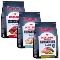 3 x 1 kg Rocco Mealtime - miešané skúšobné balenie - mix 2: hovädzie, s bachorom, s rybou