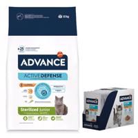 Advance granule 10 kg + kapsičky 12 x 85g - 15 % zľava - Sterilized Junior Chicken + Kitten Chicken