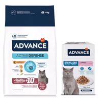 Advance granule 10 kg + kapsičky 12 x 85g - 15 % zľava - Sterilized Senior +10 Chicken +  Feline Sterilized Turkey