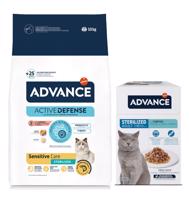 Advance granule 10 kg + kapsičky 12 x 85g - 15 % zľava - Sterilized Sensitive + Feline Sterilized Cod