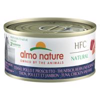 Almo Nature HFC Natural 6 x 70 g - 5 + 1 zdarma - tuniak, kuracie a šunka