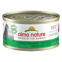 Almo Nature HFC Natural 6 x 70 g - 5 + 1 zdarma - tuniak s kukuricou