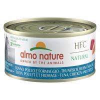 Almo Nature HFC Natural 6 x 70 g - tuniak, kuracie a syr