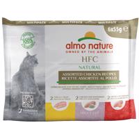 Almo Nature HFC Natural kapsičky 6 x 55 g - 3 druhy kurčiat