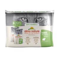 Almo Nature Holistic Anti Hairball - Mix: 12 x 70 g s kuracím & s hovädzím