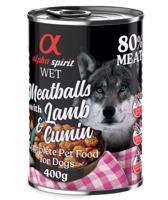 Alpha Spirit Dog Meatballs 6 × 400 g - 4 + 2 zdarma - jahňacie a rímska rasca