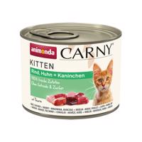 Animonda Carny Kitten 12 x 200 g - hovädzie, kuracie a králičie