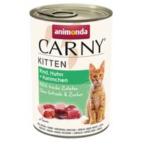 animonda Carny Kitten 12 x 400 g - hovädzie, kuracie a králičie