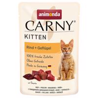 animonda Carny Kitten Pouch 24 x 85 g - hovädzie a hydina