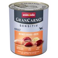 animonda GranCarno Adult Sensitive 6 x 800 g - kuracie a ryža