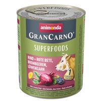 animonda GranCarno Adult Superfoods 24 x 800 g - hovädzie + červená repa, černice, púpava