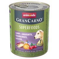 animonda GranCarno Adult Superfoods 24 x 800 g - jahňacie + amarant, brusnice, lososový olej