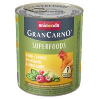 Animonda GranCarno Adult Superfoods 24 x 800 g - kuracie + špenát, maliny, tekvicové semiačka