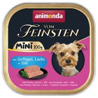 Animonda vom Feinsten Adult Mini 32 x 100 g - s hydinou, lososom a kôprom