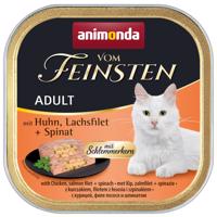 Animonda Vom Feinsten Adult s náplňou pre labužníkov 36 x 100 g - kuracie a losos so špenátom