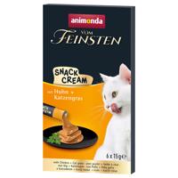 Animonda Vom Feinsten Adult Snack-Cream - 6 x 15 g kuracie + mačacia mäta