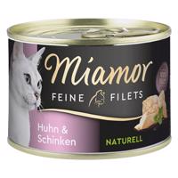 Balenie na skúšku Miamor Feine Filets Naturelle 12 x 156 g - kuracie a šunka