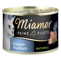 Balenie na skúšku Miamor Feine Filets Naturelle 12 x 156 g - tuniak pruhovaný