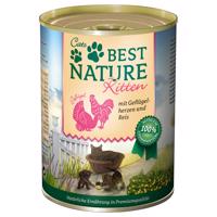 Best Nature Kitten 6 × 400 g - hydinové srdcia a ryža