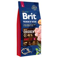 Brit Premium by Nature Adult Large Breed kuracie - výhodné balenie 2 x 15 kg