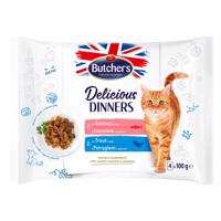 Butcher's Delicious Dinners Cat 32 x 100 g - mix: losos, pstruh