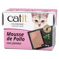 Catit Cuisine Mousse 12 x 90 g - kuracie mäso so šunkou