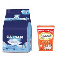 Catsan Hygiene podstielka 18l + Dreamies snack 2 x 350g - 15 % zľava - 18l + 2 x 350 g kuracie Dreamies