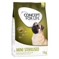 Concept for Life granule, 1 kg / 1,5 kg - 15 % zľava - 1 kg Mini Sterilised