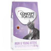 Concept for Life granuly, 10 kg / 9 kg za skvelú cenu - Mum & Young Kittens – Vylepšená receptúra! (10 kg)