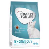 Concept for Life granuly,  400g - 35 % zľava - Sensitive Cats - Vylepšená receptúra!