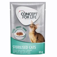 Concept for Life Sterilised Cats kuracie - Vylepšená receptúra! - ako doplnok: 12 x 85 g Concept for Life  Sterilised v omáčke