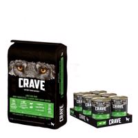 Crave Adult Dog 11,5 kg +  Crave konzervy 6 x 400 g - 15 % sleva! - 11,5 kg s jahňacím & hovädzím + 6 x 400 g jahňacie a hovädzie