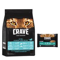 Crave granule 7 kg + Crave Pouch 4 x 85 g - 15% zľava - Adult Cat s lososom & bielymi rybami