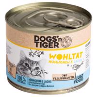 Dogs'n Tiger Adult Cat 6 x 200 g - kuracie a losos