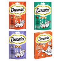 Dreamies Cat pochoutka, 6x60g + Dreamies Creamy Snacks 44x10g - 15% zľava - kura (120 g) + morka (120 g)+ kačica (120 g)+výhodné balenie: kuracie (44 x 10 g)