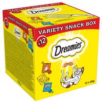 Dreamies Mixbox (s kuracím, syrom a lososom) - 12 x 60 g