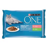 Ekonomické balenie PURINA ONE 8 x 85 g - Sterilcat losos a moriak