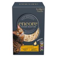 Encore Cat Pouch vo vývare 5 × 50 g - chicken selection (3 druhy)