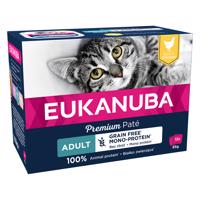 Eukanuba Adult bez obilnín 12 x 85 g - kuracie