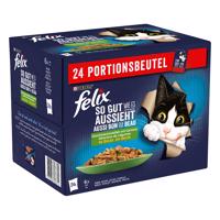 Felix Fantastic ("So gut...") 24 x 85 g - hovädzie s mrkvou, kuracie s paradajkami, losos s cuketou, pstruh so zelenými fazuľkami (85 g)