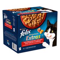 Felix "Sensations Extras" kapsičky 24 x 85 g - hovädzie, morčacie, kuracie, jahňacie