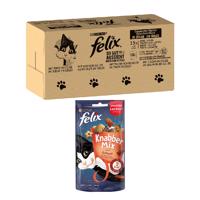 Felix ("So gut...") kapsičky 120 x 85g + Felix snack 60g zdarma - mäsový mix II (hovädzie, losos, kuracie, tuniak)