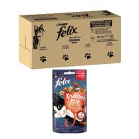 Felix ("So gut...") kapsičky 120 x 85g + Felix snack 60g zdarma - mäsový výber v želé (hovädzie, kuracie, kačacie a jahňacie)