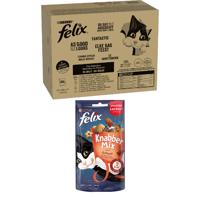 Felix ("So gut...") kapsičky 120 x 85g + Felix snack 60g zdarma - rybací mix II (tuniak, losos, treska, platesa)