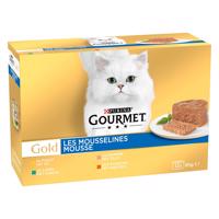 Gourmet Gold, 48 x 85 g - 36 + 12 zdarma!  -  jemná paštéta mix (králičie, kuracie, losos, obličky)