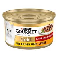 Gourmet Gold jemné kúsky 12 x 85 g - kura & pečeň