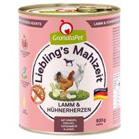 GranataPet Liebling's Mahlzeit 12 x 800 g - jahňacie a kuracie srdcia