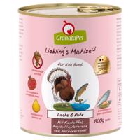 GranataPet Liebling's Mahlzeit 12 x 800 g - losos s morčacie so zemiakmi & šípkami, petržlen, olej z pupalky dvojročnej