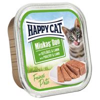 Happy Cat Minkas Duo jemná paštéta - hydinové a jahňacie 16 x 100 g