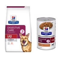 Hill's Prescription Diet 12 kg + Hill´s Prescription Diet 3 x 370g konzerva -  i/d Digestive Care s kuracím 12 kg + i/d Digestive Care s morčacím 3 x 360 g